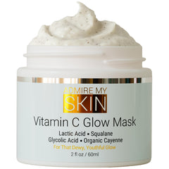 Admire My Skin Vitamin C Mask jar closeup: brightening and hydrating benefits.