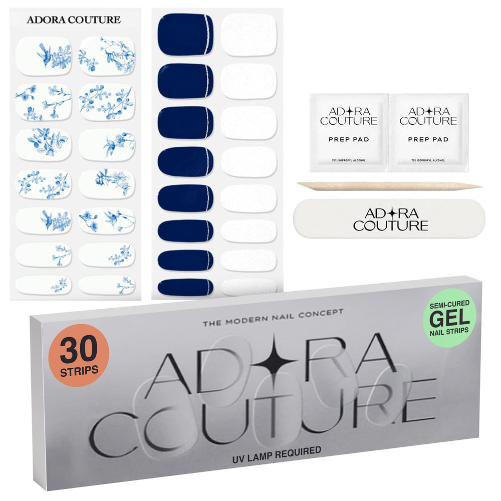 Adora Couture porcelain gel strips pack for easy at-home manicures