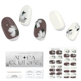 Adora Couture semi-cured nail strips Ivory Magnolia set for long-lasting salon-quality nails.