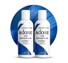 Adore Sapphire Blue dye bottle pour for bold color with gentle formula.