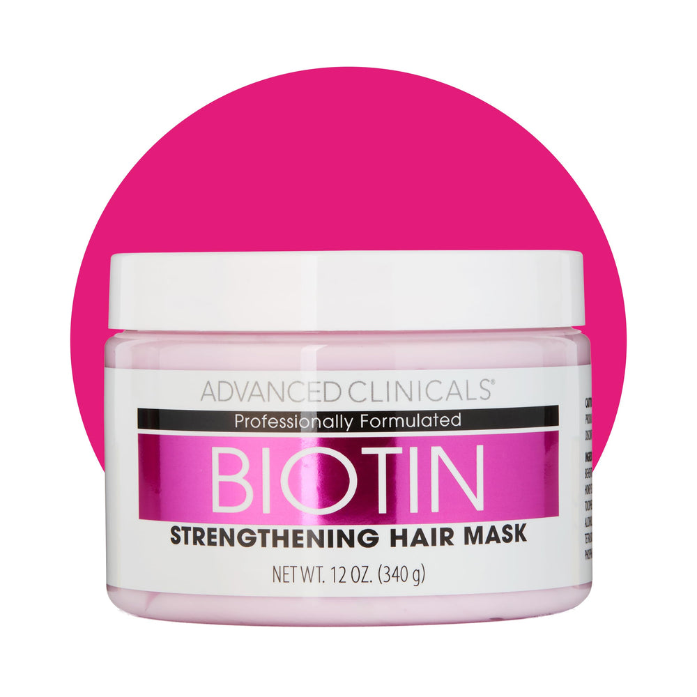 Advanced Clinicals Biotin Hair Mask jar—rich formula for deep conditioning and smooth, shiny hair
