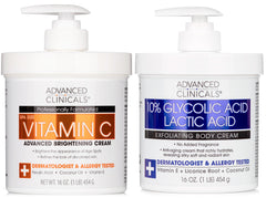 Advanced Clinicals brightening vitamin C body cream for radiant, even toned skin