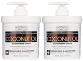Advanced Clinicals Coconut Oil Body Cream bottle with pump for deep hydration.