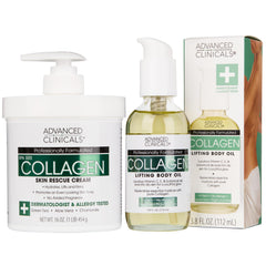 Advanced Clinicals Collagen Body Oil bottle showing hydrating formula for smoother skin
