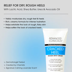 Close-up texture of Advanced Clinicals cracked heel cream highlighting its rich, moisturizing consistency.