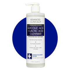 Advanced Clinicals Glycolic Face Wash bottle for daily cleansing and gentle exfoliation.