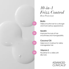 Advanced Clinicals detangles hair with lightweight conditioning before styling