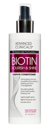Advanced Clinicals Hair Spray Thicken and Shine bottle pour shows lightweight mist for styling.