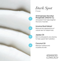 Advanced Clinicals product featuring jojoba oil and licorice ingredients for soothing care.