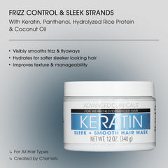 Advanced Clinicals Keratin Hair Mask ultra-creamy texture on damp hair