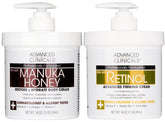 Advanced Clinicals retinol body cream bottle shows rich, non-greasy hydration for smoother skin.