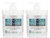 Advanced Clinicals retinol body and face lotion pump bottle smoothing skin texture.