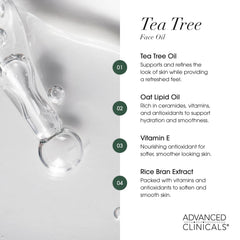 Applying Advanced Clinicals Tea Tree Oil Serum to clean face and neck