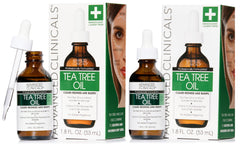 Advanced Clinicals Tea Tree Oil Serum bottle pour shows quick absorption for smoother skin