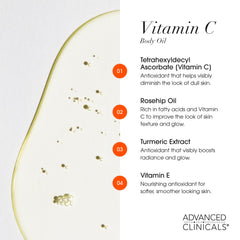 Advanced Clinicals Vitamin C oil on skin texture for smoother, more even appearance