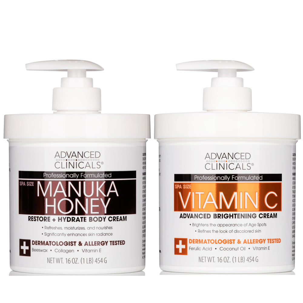 Advanced Clinicals vitamin C brightening cream jar promoting radiant complexion