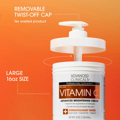 Advanced Clinicals vitamin c face gel-cream tube ready for daily use