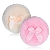 Aeaocvo large fluffy powder puff in yellow, top view for even body powder