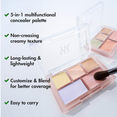 AEKYUNGLUNA LUNA Conceal Palette swatches porcelain for light skin tone concealment.