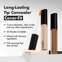 AEKYUNGLUNA LUNA concealer swatches reveal 20 shade options.