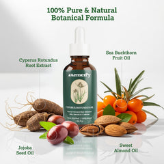 Aemerry oil applied on skin demonstrates quick non-greasy absorption.