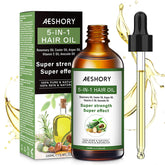 Aeshory Hair Oil rosemary bottle promotes invigorating scalp care and nourishment.