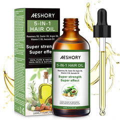 Aeshory Hair Oil rosemary bottle promotes invigorating scalp care and nourishment.