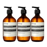 Aesop Geranium Leaf Body Cleanser bottle front, premium packaging and aroma