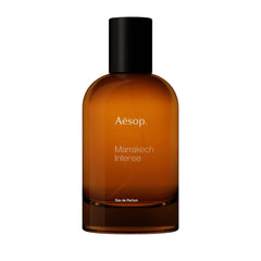 Aesop Marrakech Intense bottle close-up, ideal for daily wear.