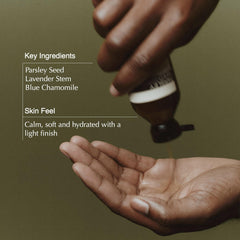 Aesop Parsley Seed Toner poured to showcase light hydration.