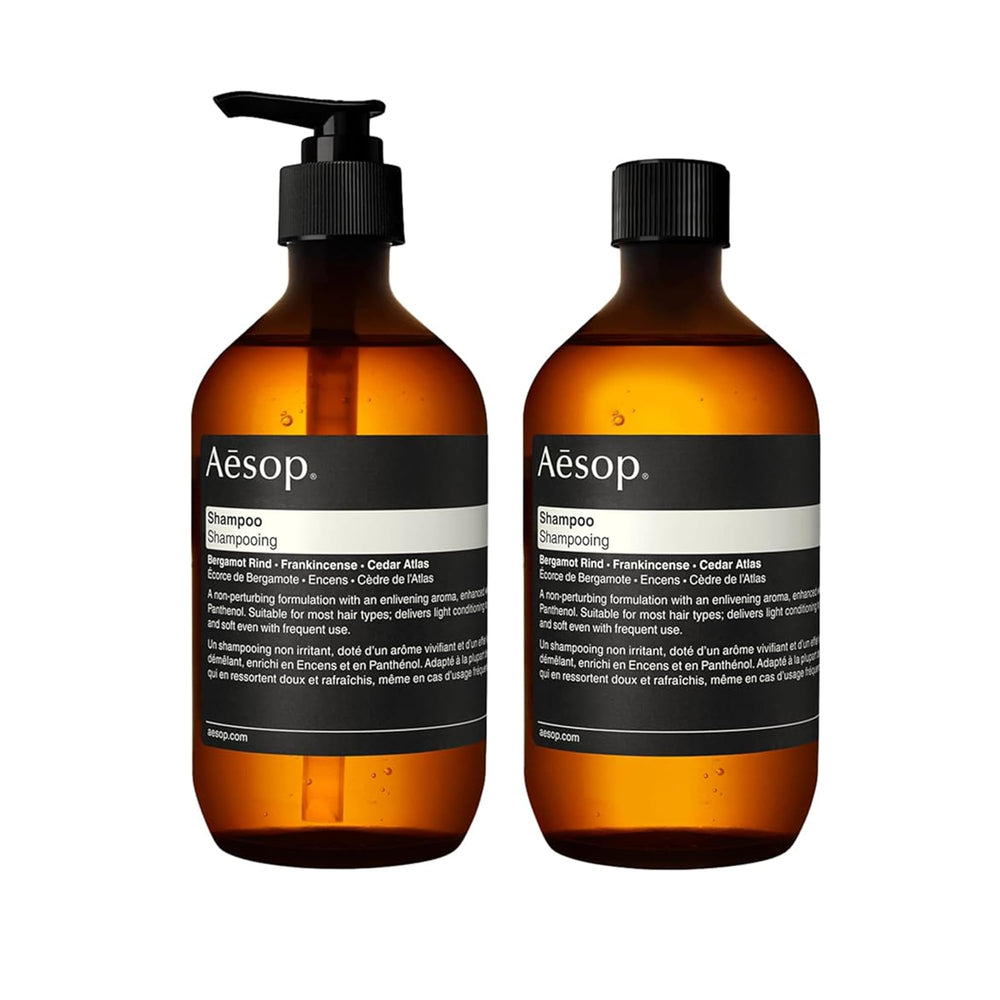 Aesop Shampoo + Refill front view for soft, shiny hair.