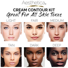 Aesthetica Cream Contour Kit creamy swirls for seamless blending.