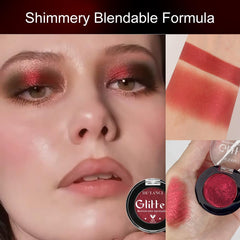 Afflano red eyeshadow chrome ombre creates dramatic depth with chrome glow.