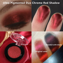 Afflano red eyeshadow shimmer pigment delivers multi-dimensional shine for evenings.