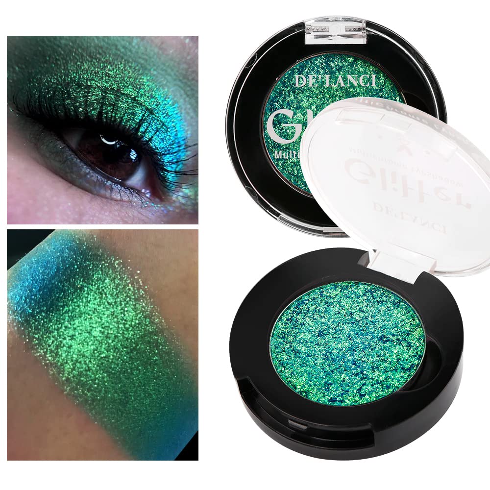 Afflano single green eyeshadow shimmery for versatile day-to-night looks