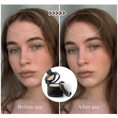 afmicat root cover-up powder application demonstrates seamless root touch-up for natural look.
