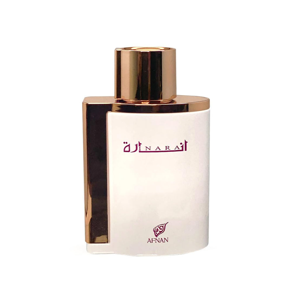 Afnan Inara White bottle front view, elegant unisex fragrance for daily wear.