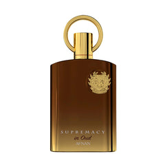 Afnan Supremacy Oud bottle front view, elegant gift-ready fragrance.