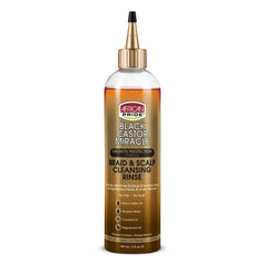 African Pride Black Castor Miracle Braid Scalp Rinse bottle for gentle braid and scalp cleansing.