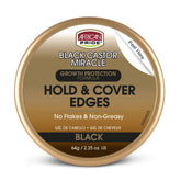 African Pride Black Castor Miracle Hold edge gel bottle for smooth edges and lasting hold