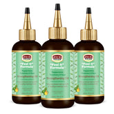 African Pride Feel It Formula oil bottle pour shows nourishing application for stronger strands.
