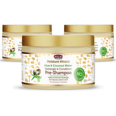 African Pride Moisture Miracle detangler bottle being poured for easy detangling