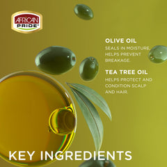 Applying African Pride Olive Miracle edge gel along the hairline for smooth edges.