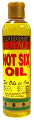 African Royale Hot Six Oil bottle and pack, ideal for refreshing scalp care routines.