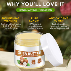 African Shea Butter Raw creamy texture close-up for soft, hydrated skin.