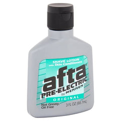 Afta Shave Lotion on face showing pre-application routine.