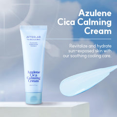 Texture swatch of AfterLAB Azulene Cica Cream showing lightweight, fast-absorbing moisture.