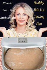 Close-up of Ageless Derma mineral finish enhancing an even skin tone.