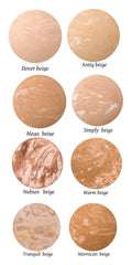 Ageless Derma Mineral Baked Foundation texture close-up with light-reflecting pigments