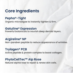 Swatch of Agelyss Neck Firming Cream texture showing creamy, fast-absorbing formula.